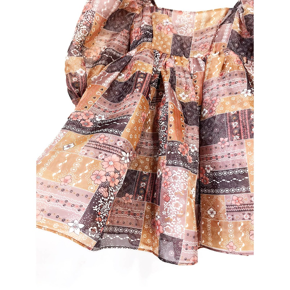 SELKIE The Patchouli Puff Dress in Brown Size S NWOT - Picture 10 of 16